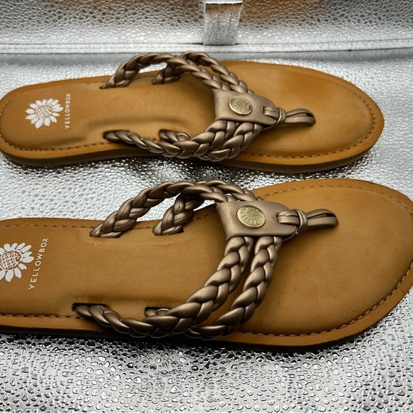 NWOB Women's Copper Braided Sandals by yellow box - Picture 4 of 5
